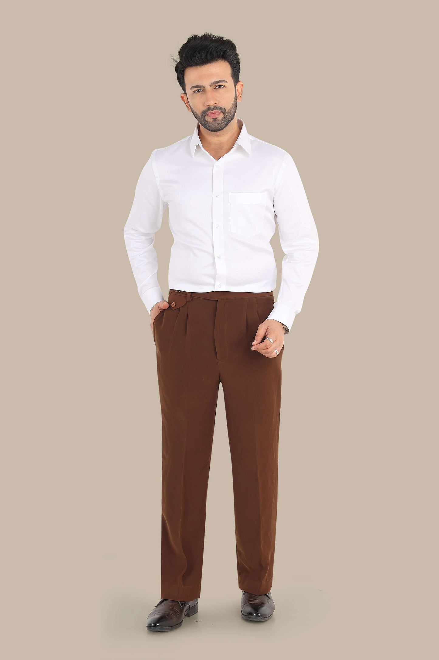 Dobby Plain White Shirt – Premium Cotton | Classic & Elegant Wear