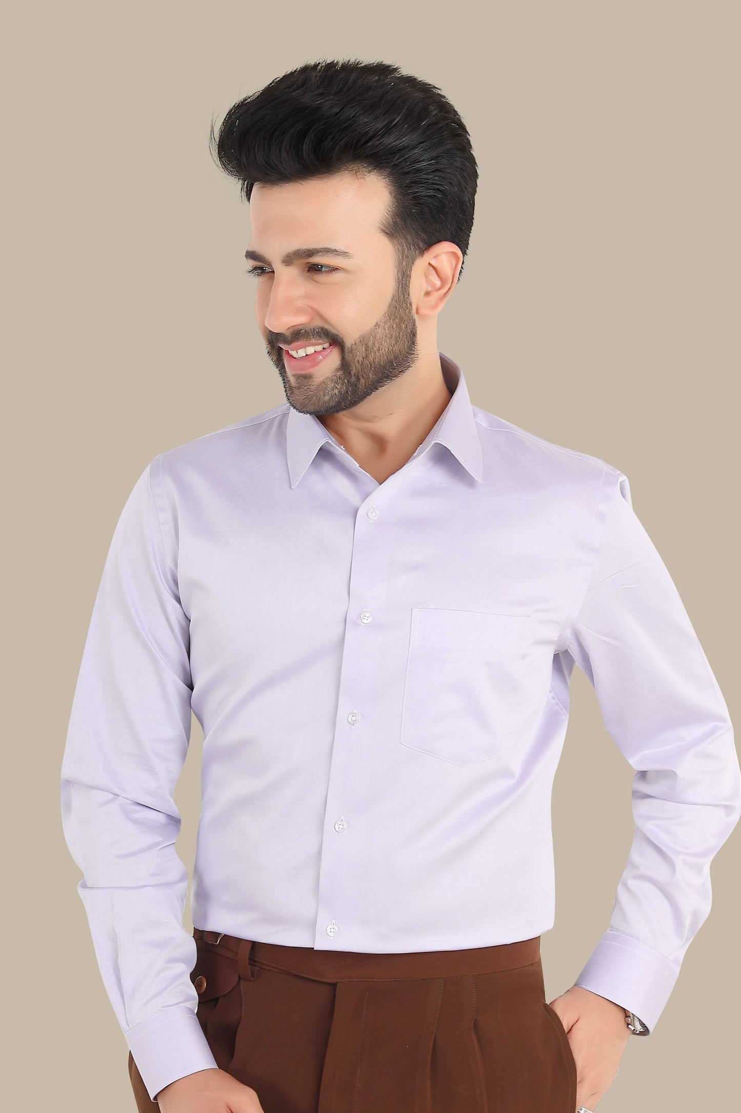 Luthai Plain Purple Shirt – Premium Cotton | Elegant & Smart Wear