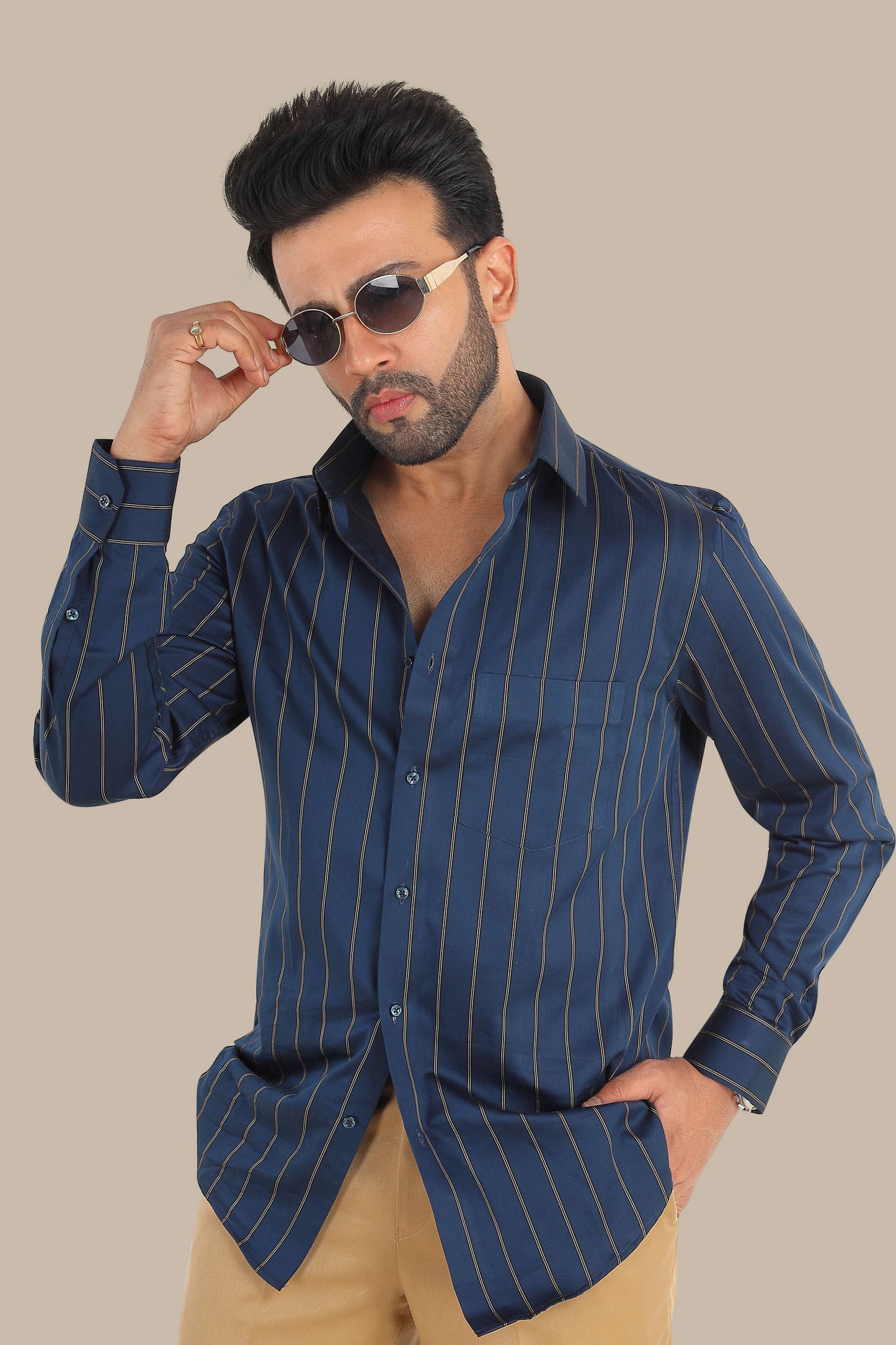 Blue Stripe Shirt – Premium Cotton | Smart & Stylish Wear