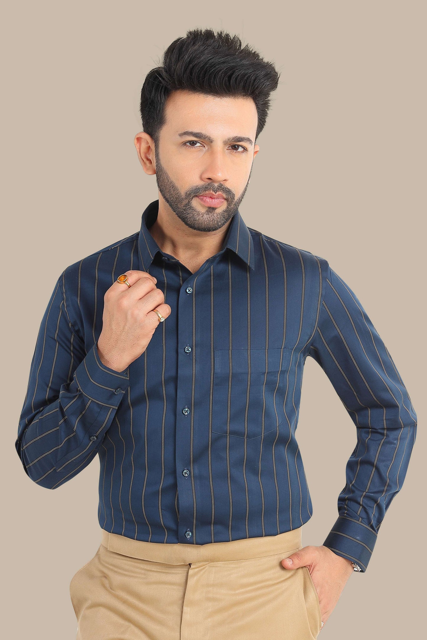 Blue Stripe Shirt – Premium Cotton | Smart & Stylish Wear