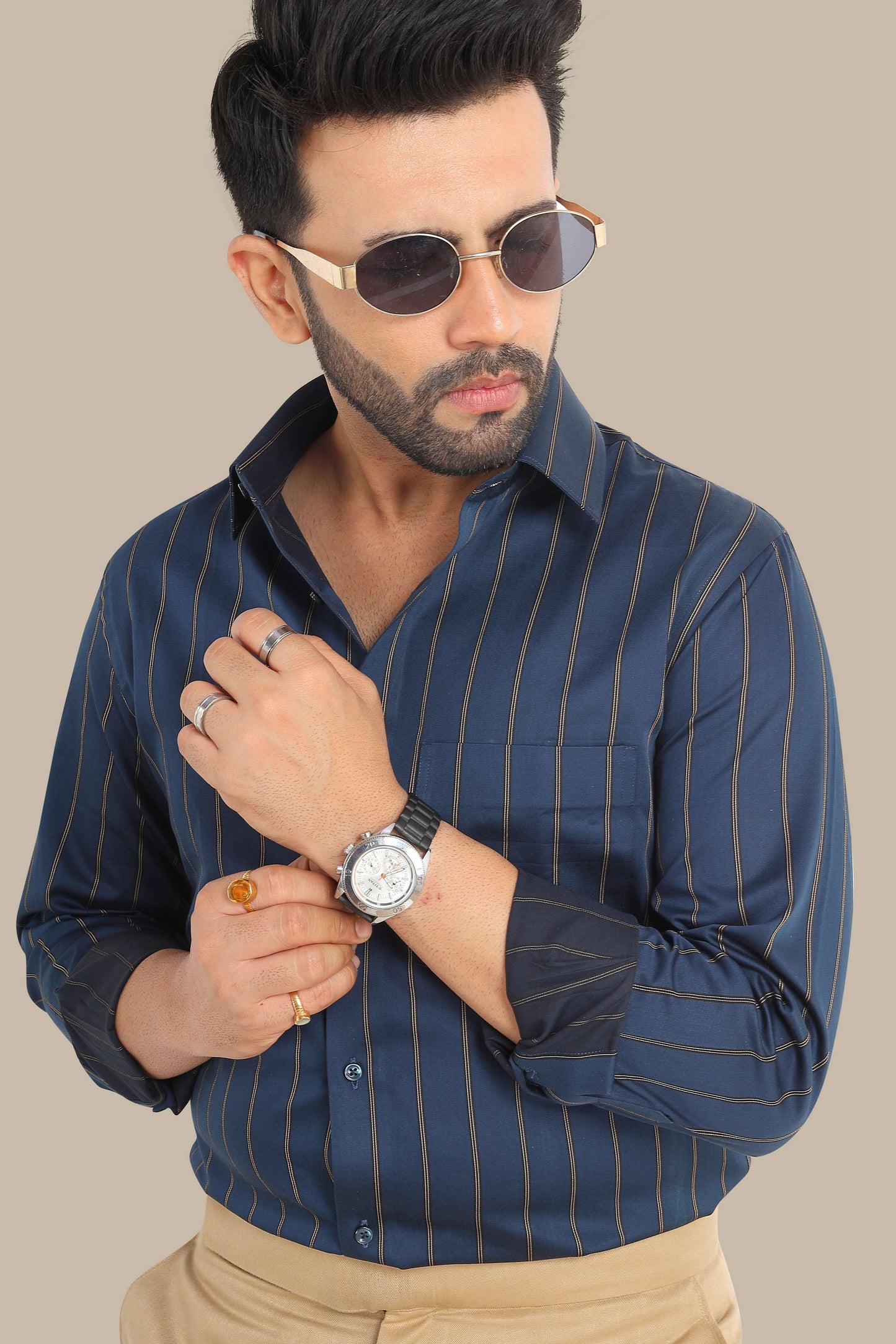 Blue Stripe Shirt – Premium Cotton | Smart & Stylish Wear