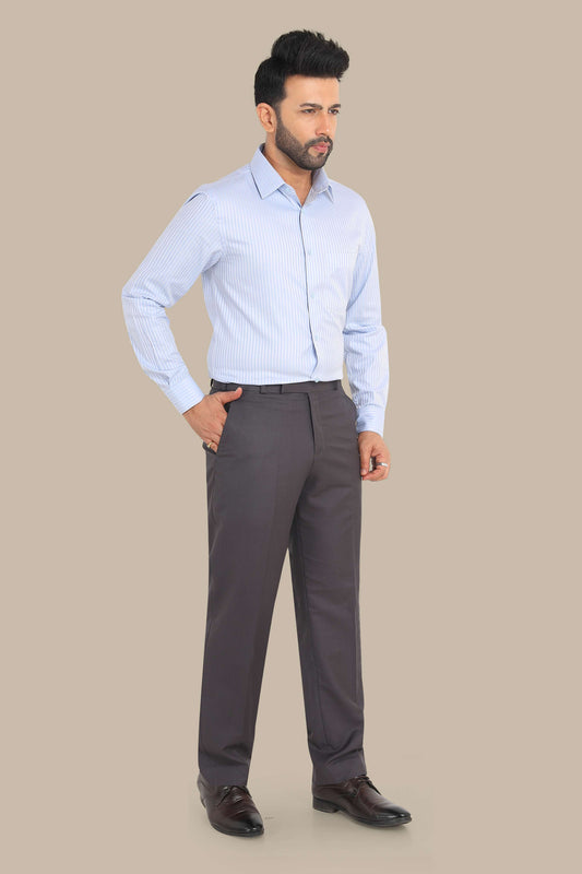 Sky Blue Stripe Design Shirt – Premium Cotton | Smart & Modern Style