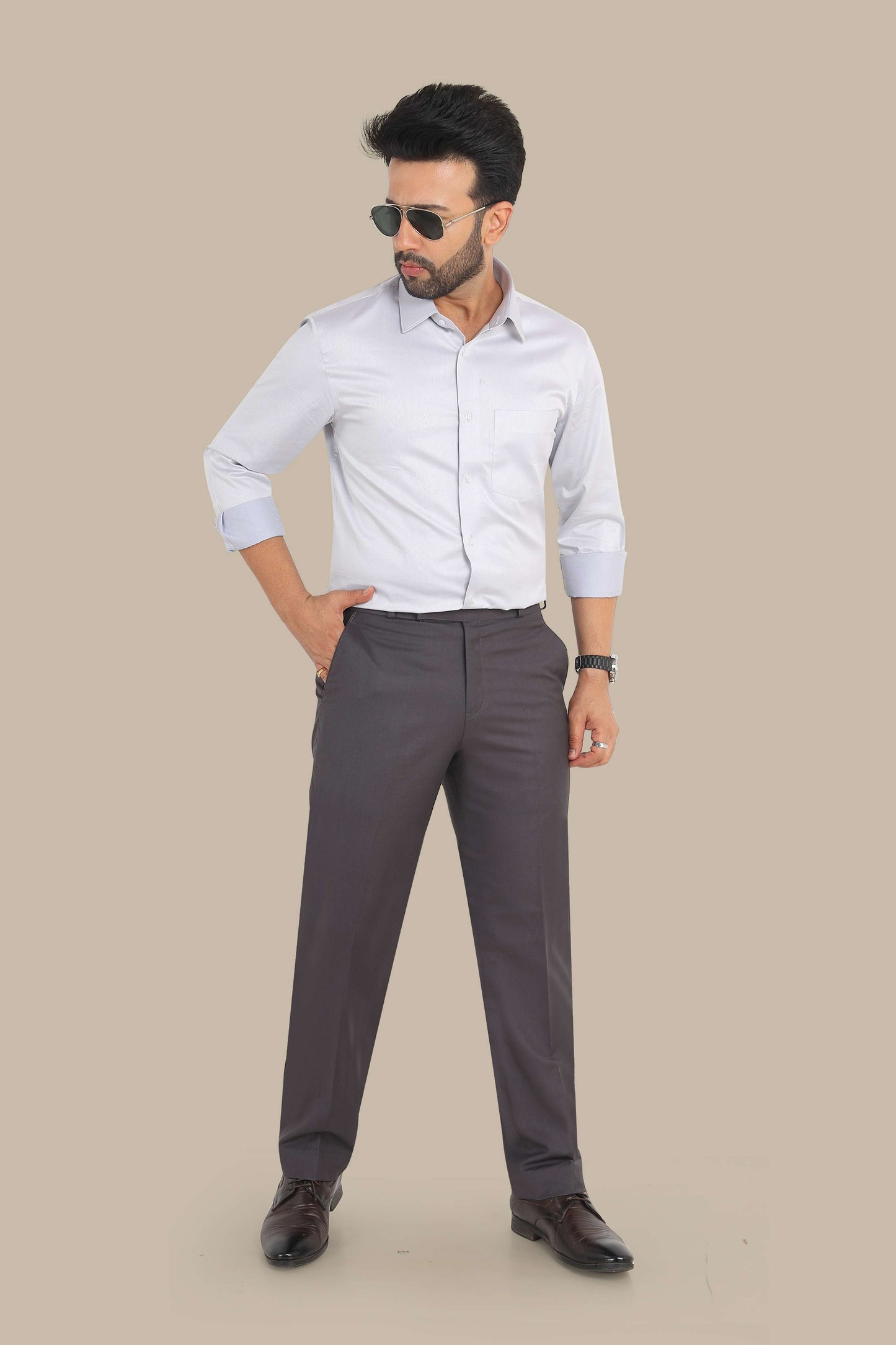 Light Grey Plain Shirt – Premium Cotton | Smart Everyday Wear