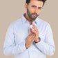 Blue Self Design Shirt – Premium Cotton | Smart & Elegant Look