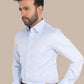 Blue Self Design Shirt – Premium Cotton | Smart & Elegant Look