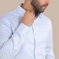 Blue Self Design Shirt – Premium Cotton | Smart & Elegant Look