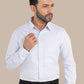 Sky Blue Self Design Shirt – Premium Cotton | Smart & Elegant Look