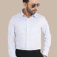 Sky Blue Self Design Shirt – Premium Cotton | Smart & Elegant Look