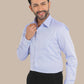 Light Blue Self Design Shirt – Premium Cotton | Smart & Stylish Wear