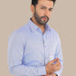 Light Blue Self Design Shirt – Premium Cotton | Smart & Stylish Wear