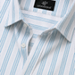 Sky Blue Striped Linen Blend Shirt
