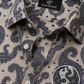 Charcoal Paisley Print Shirt in Sand Beige