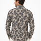 Charcoal Paisley Print Shirt in Sand Beige