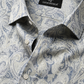 Men's Silver Grey Paisley Print Shirt | Premium Designer Formal Shirt