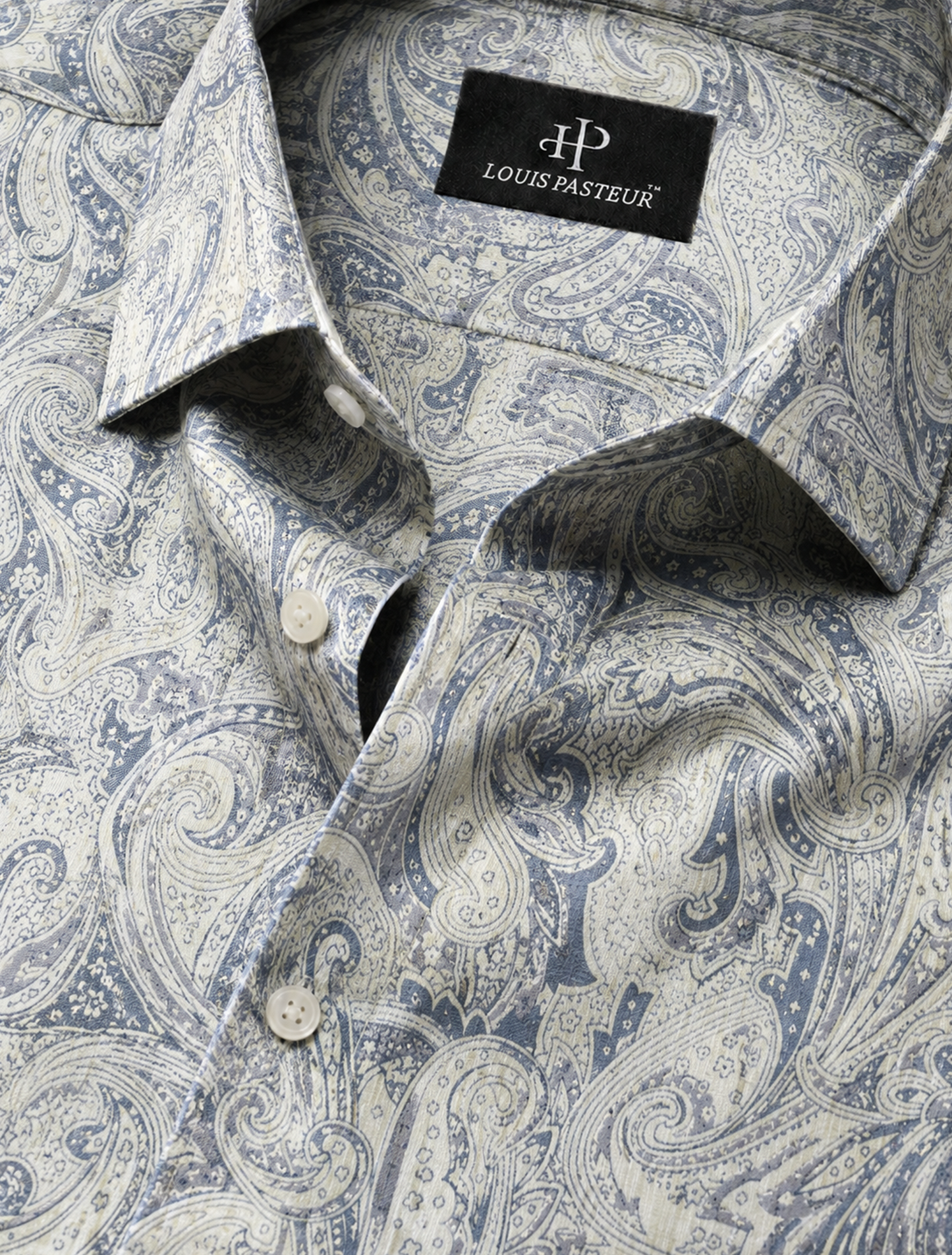 Men's Silver Grey Paisley Print Shirt | Premium Designer Formal Shirt