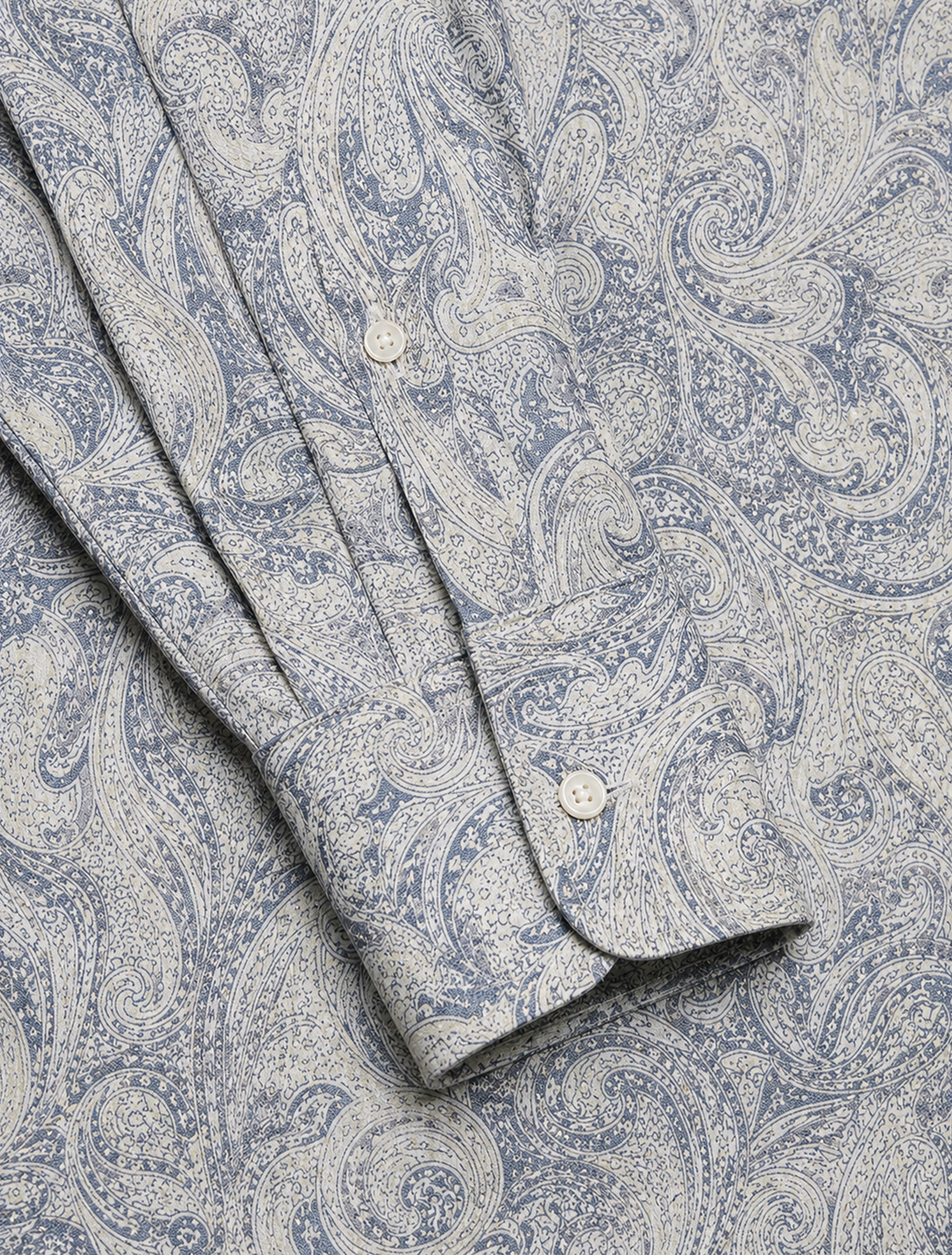 Men's Silver Grey Paisley Print Shirt | Premium Designer Formal Shirt