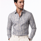 Men's Silver Grey Paisley Print Shirt | Premium Designer Formal Shirt