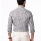 Men's Silver Grey Paisley Print Shirt | Premium Designer Formal Shirt