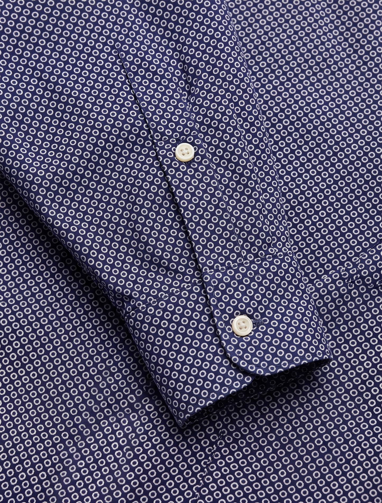 Men's Navy Micro Geometric Print Shirt | Premium Formal Shirt