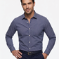 Men's Navy Micro Geometric Print Shirt | Premium Formal Shirt