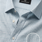Louis Pasteur Premium Sky Blue Checked Cotton Shirt for Men