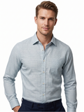 Louis Pasteur Premium Sky Blue Checked Cotton Shirt for Men