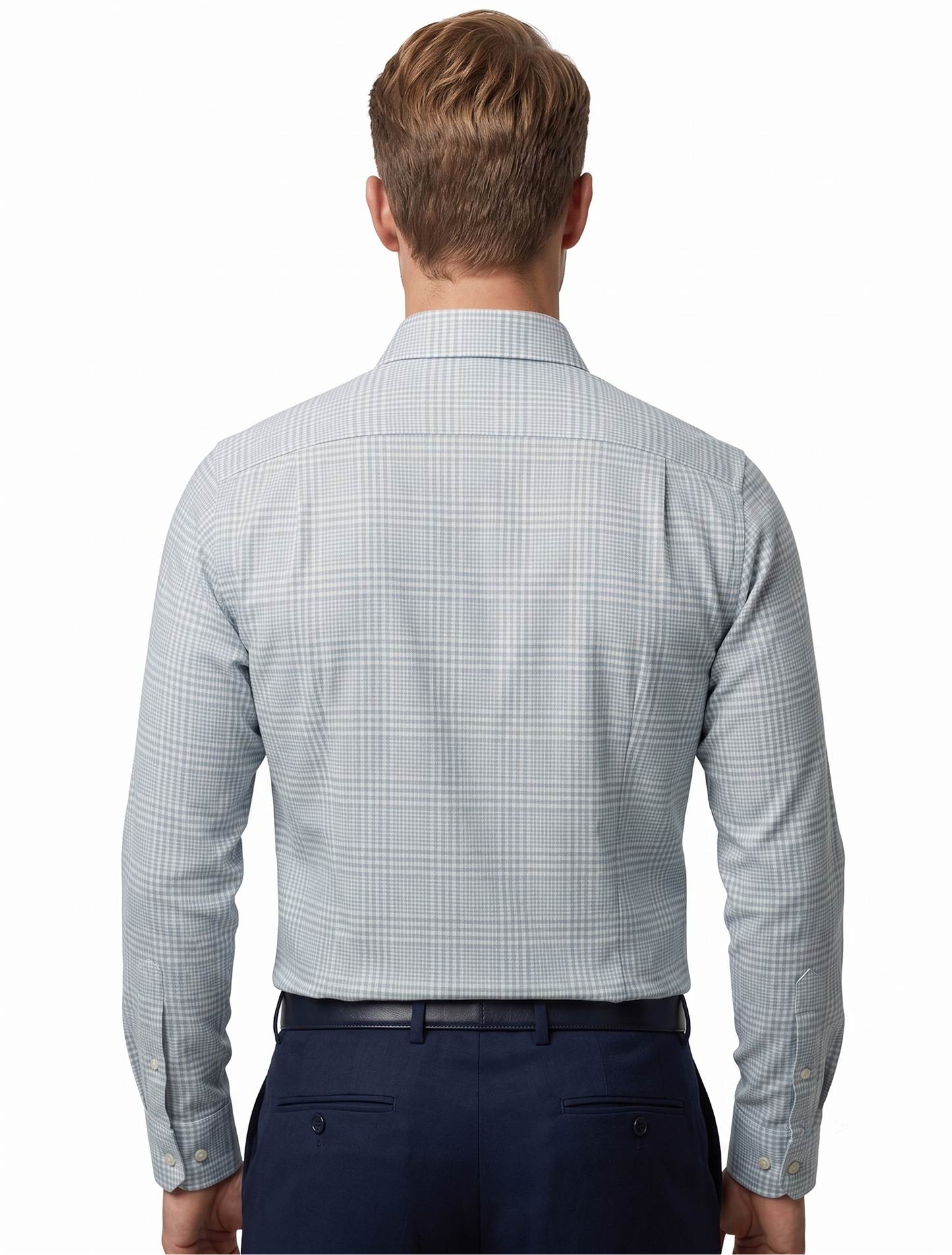 Louis Pasteur Premium Sky Blue Checked Cotton Shirt for Men