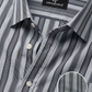 Louis Pasteur Premium Grey Vertical Striped Cotton Shirt for Men