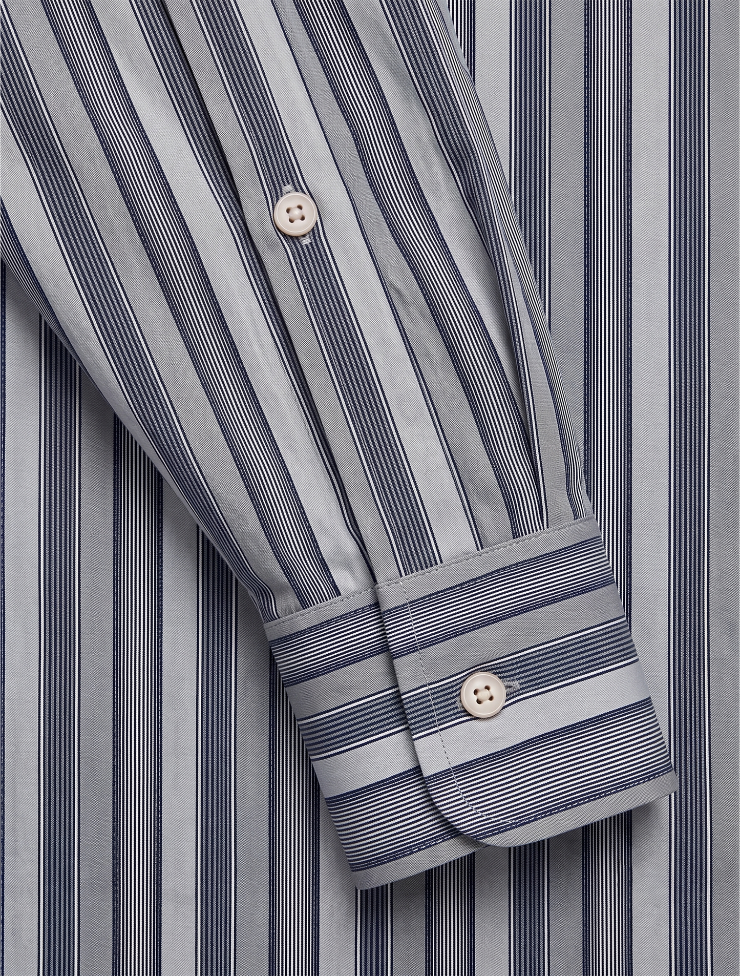 Louis Pasteur Premium Grey Vertical Striped Cotton Shirt for Men