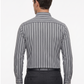 Louis Pasteur Premium Grey Vertical Striped Cotton Shirt for Men