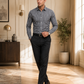 Louis Pasteur Premium Grey Vertical Striped Cotton Shirt for Men