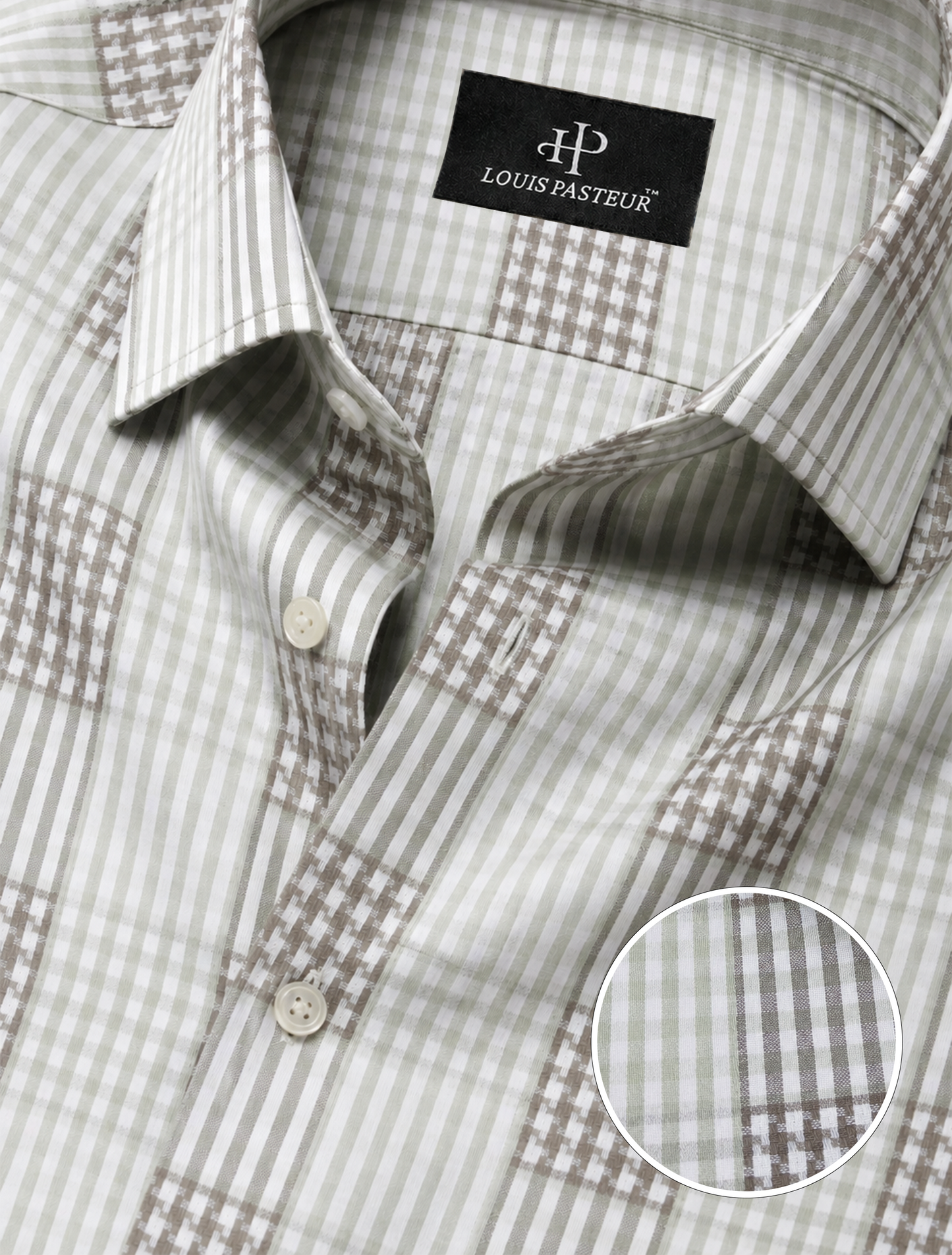 Sage Heritage Windowpane Premium Cotton Shirt