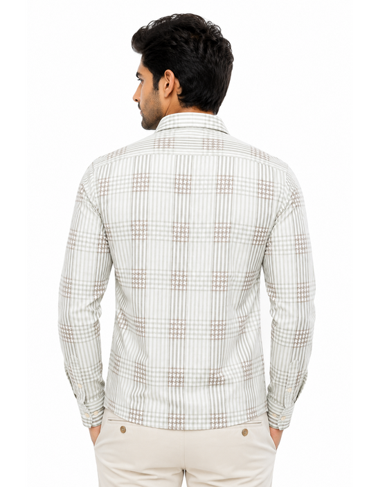Sage Heritage Windowpane Premium Cotton Shirt