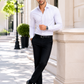Classic White Pinstripe Business Shirt