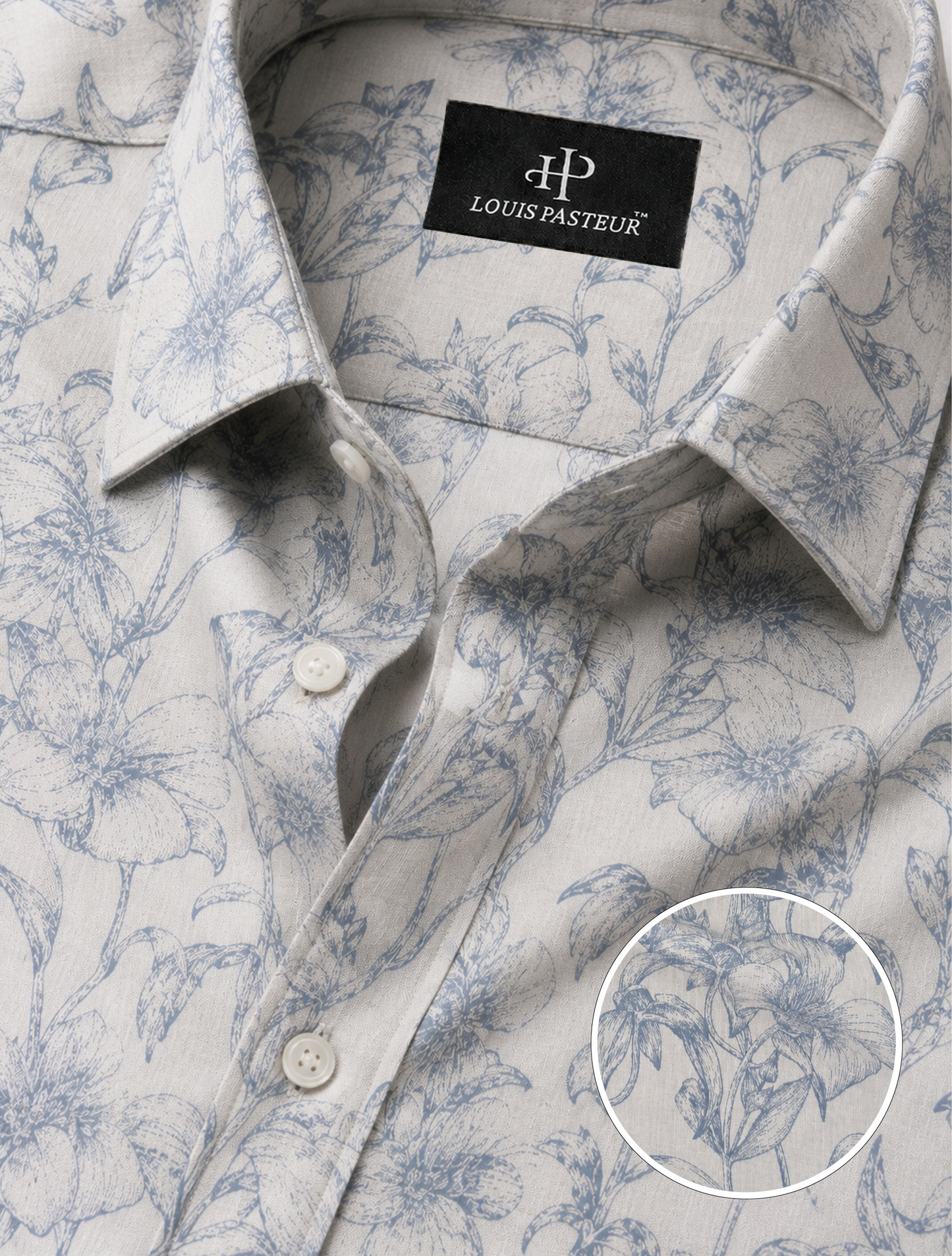 Azure Bloom Premium Floral Cotton Shirt