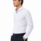 Premium White & Blue Micro Check Cotton Formal Shirt