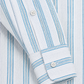 Sky Blue Striped Linen Blend Shirt