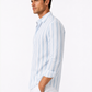 Sky Blue Striped Linen Blend Shirt
