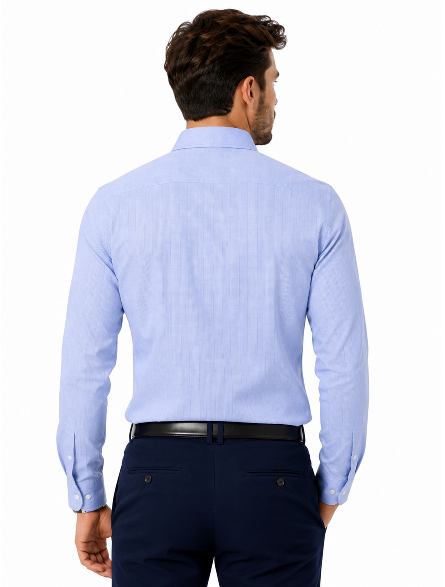 Imperial Blue Textured Business Shirt