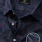 Men's Navy Blue Abstract Paisley Print Cotton Full Sleeve Shirt