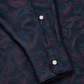 Men's Navy Blue Abstract Paisley Print Cotton Full Sleeve Shirt