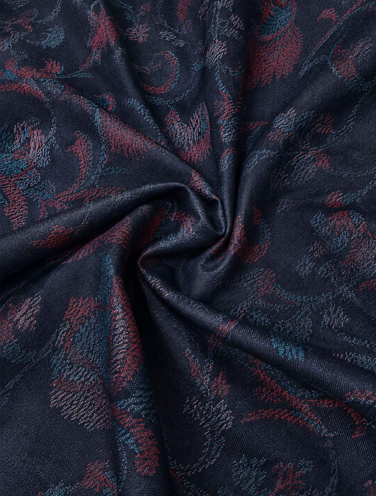 Men's Navy Blue Abstract Paisley Print Cotton Full Sleeve Shirt