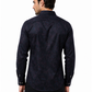 Men's Navy Blue Abstract Paisley Print Cotton Full Sleeve Shirt