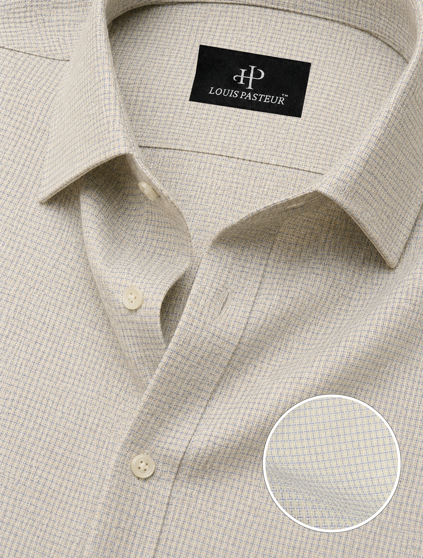 Premium Cotton Beige Micro Check Shirt