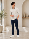 Premium Cotton Beige Micro Check Shirt
