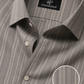 Premium Grey Textured Vertical Stripe Cotton Shirt