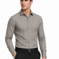 Premium Grey Textured Vertical Stripe Cotton Shirt