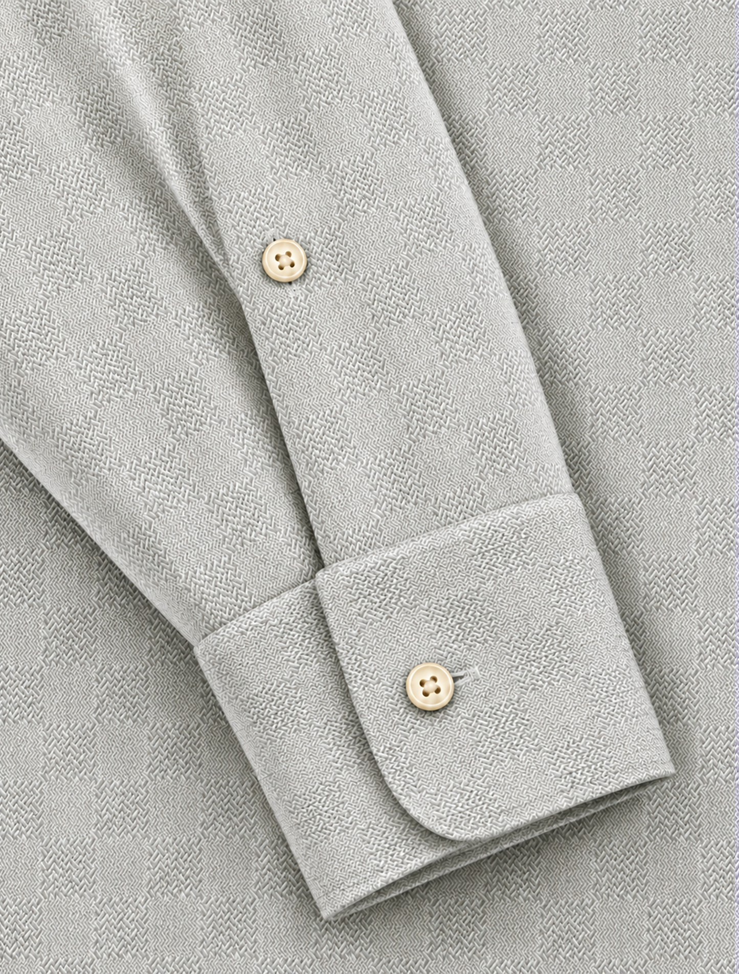 Pearl Grey Micro Herringbone Cotton Shirt
