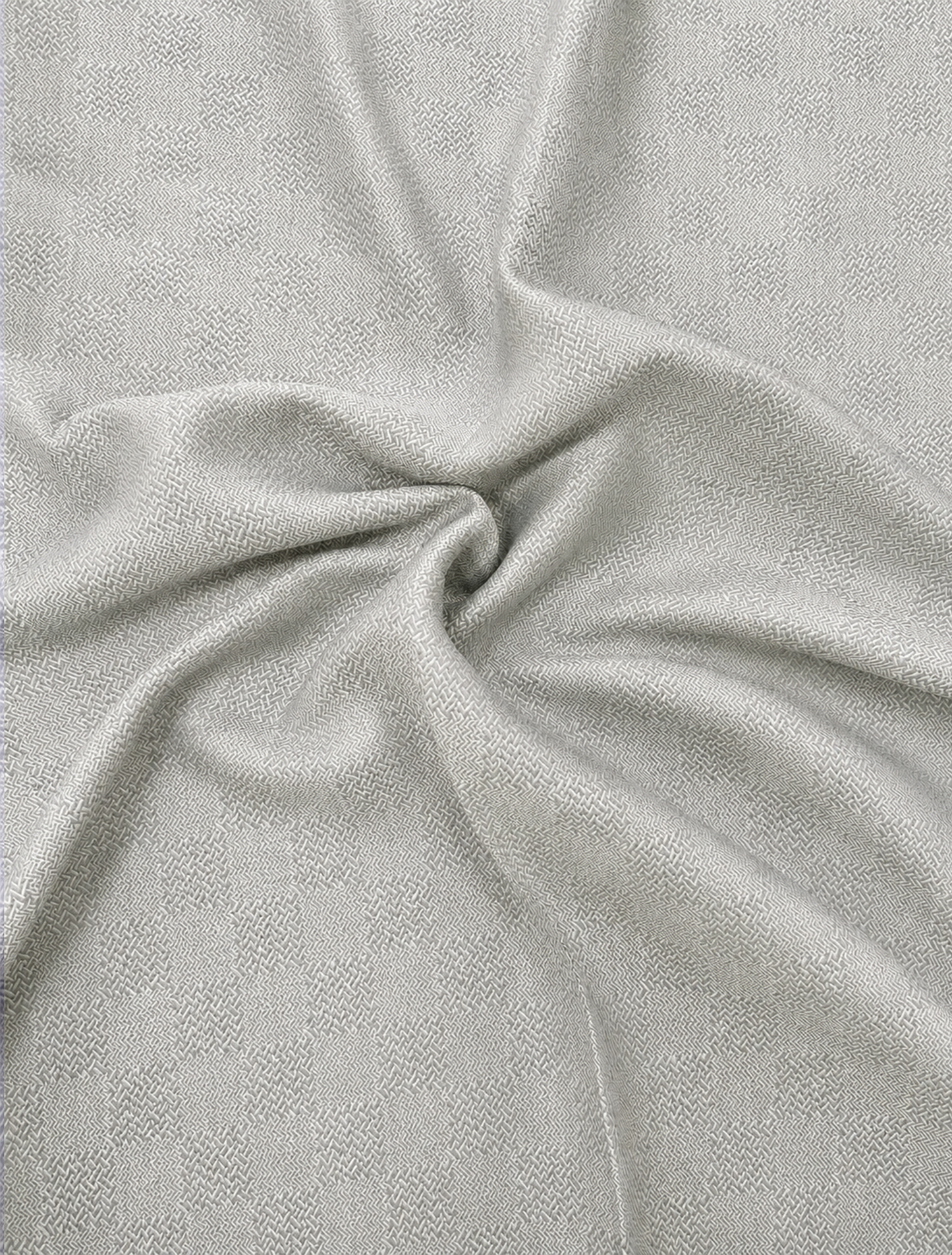 Pearl Grey Micro Herringbone Cotton Shirt