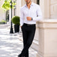 White and Blue Stribe - Smart Stylish
